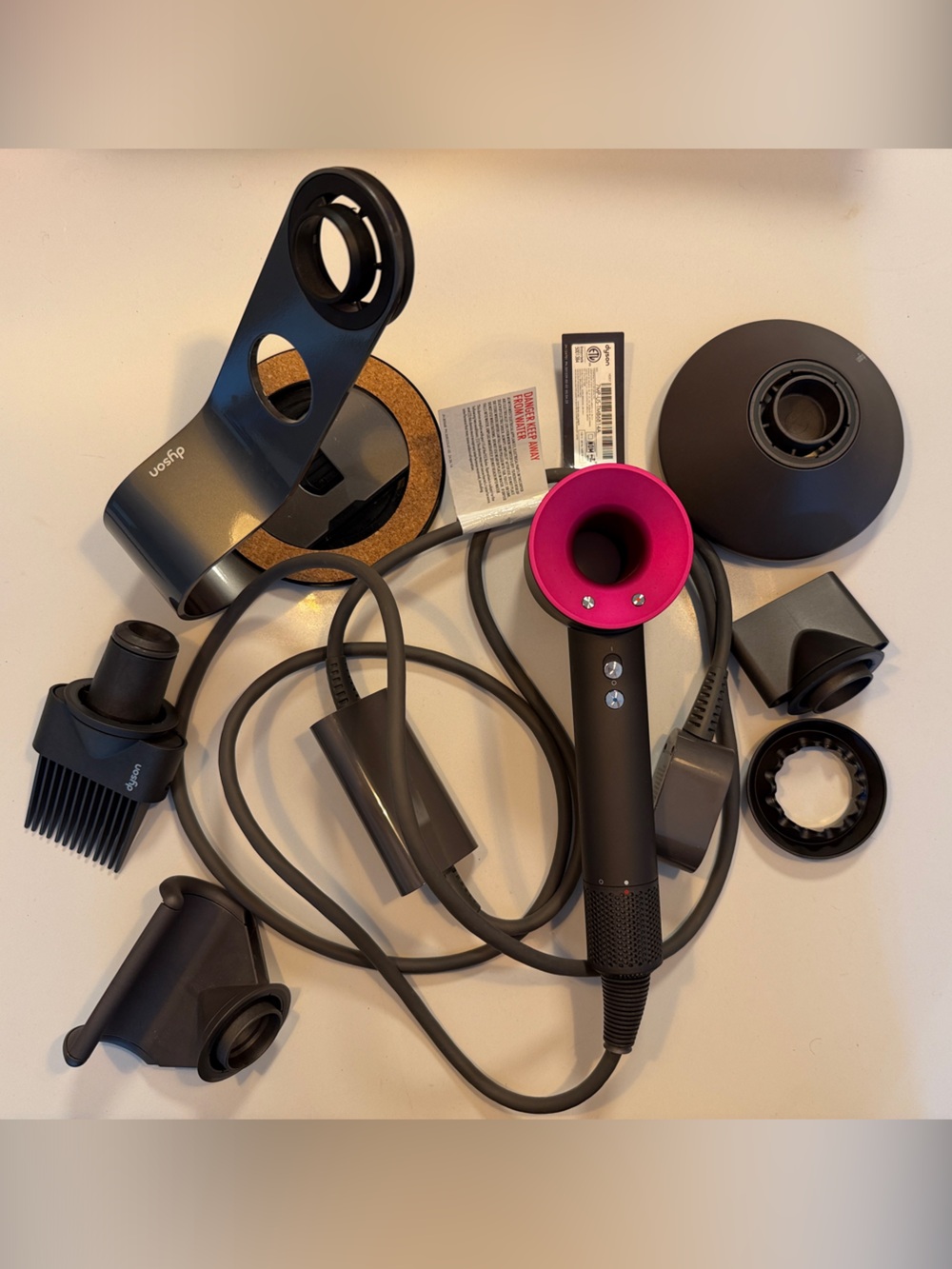 Dyson Hair Dryer with Accessories and Stand Included